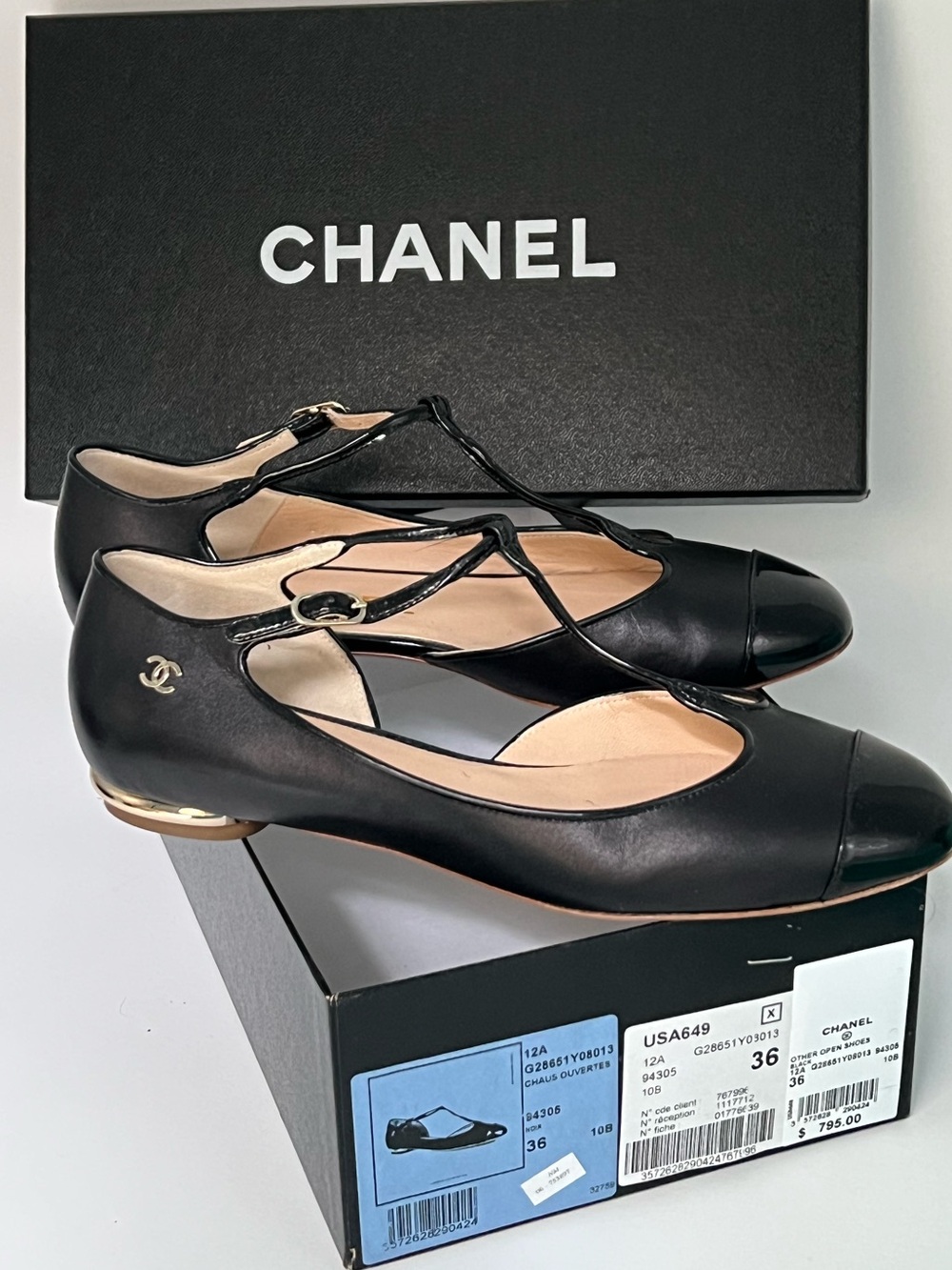 🔴Authentic CHANEL Black Leather Ballet Flats/Shoes🔴